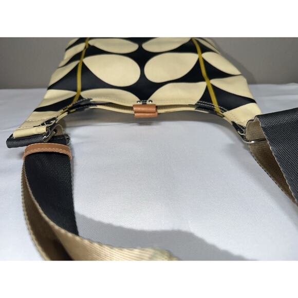 Orla Kiely Rare Cream Black Gold Solid Stem Midi Sling Crossbody Bag - Picture 7 of 16